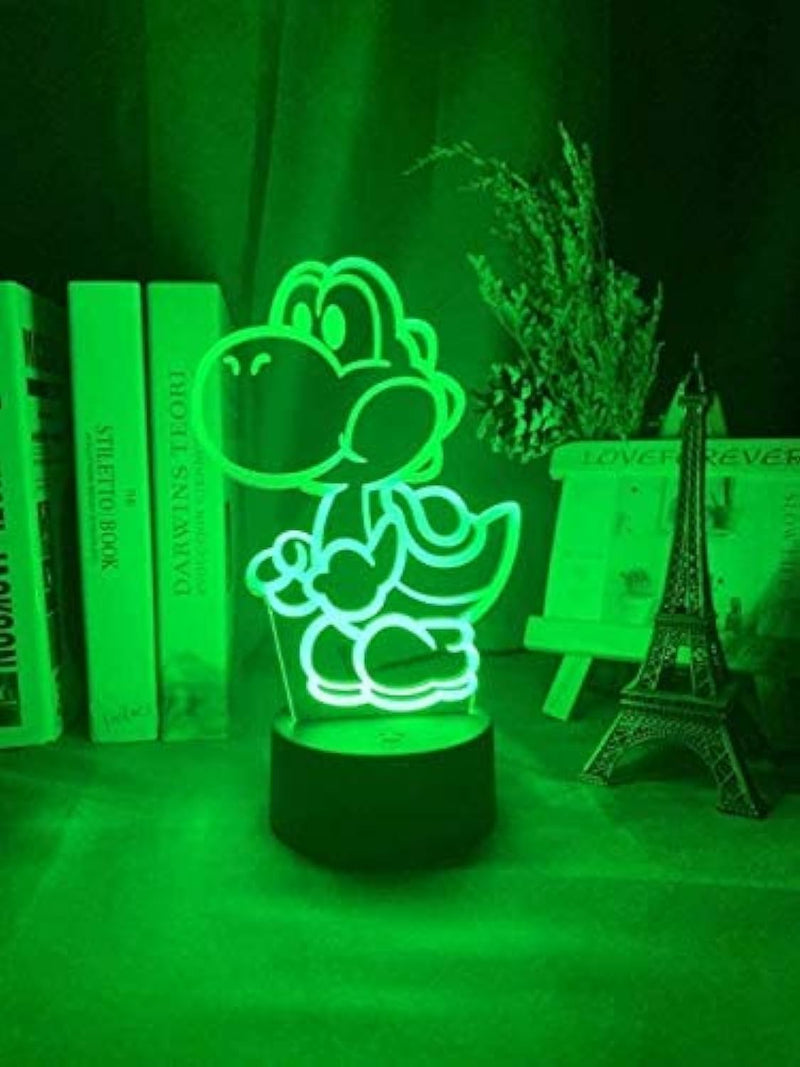 althiqahkey 3D Illusion Lamp LED Night Light Game Super Mario Yoshi Figure for Kid Room Decoration Cool Birthday Gift for Kids Children s Sleep Lamp