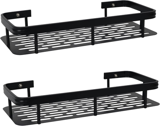 SKY-TOUCH Shower Caddy Shelf,Shower Shelf,Bathroom Shower Organizer Shelves,Rustproof Waterproof & Easy Mount,No Drilling - Self Adhesive for Bathroom Storage,30 13 4cm,Max 30lbs,2 pack - 30*14cm 2pcs aluminum storage rack