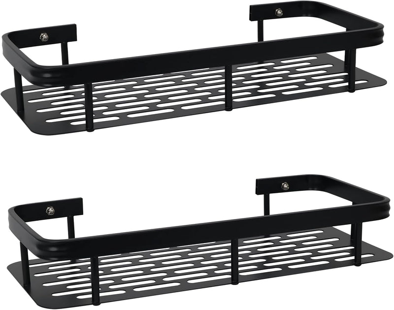 SKY-TOUCH Shower Caddy Shelf,Shower Shelf,Bathroom Shower Organizer Shelves,Rustproof Waterproof & Easy Mount,No Drilling - Self Adhesive for Bathroom Storage,30 13 4cm,Max 30lbs,4 pack - 30*14cm 2pcs aluminum storage rack