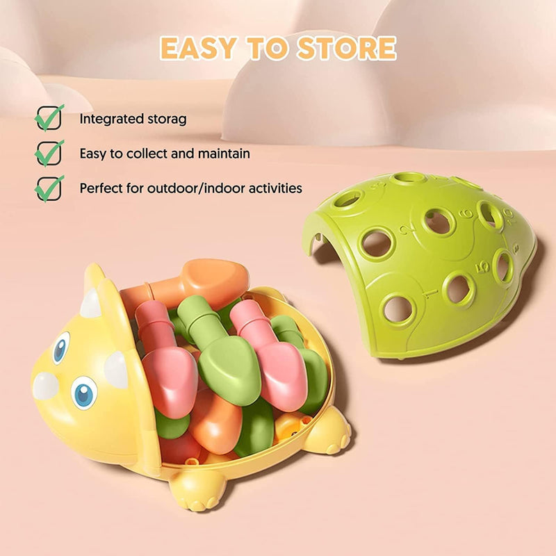 BABYG Baby Sorting Toys for Gift for 6 9 12 18 Months 1 2 3 Year Old Boys Girls, Hedgehog Fine Dinosaur Toys for Baby Counting Toys Kids One Two Year Old