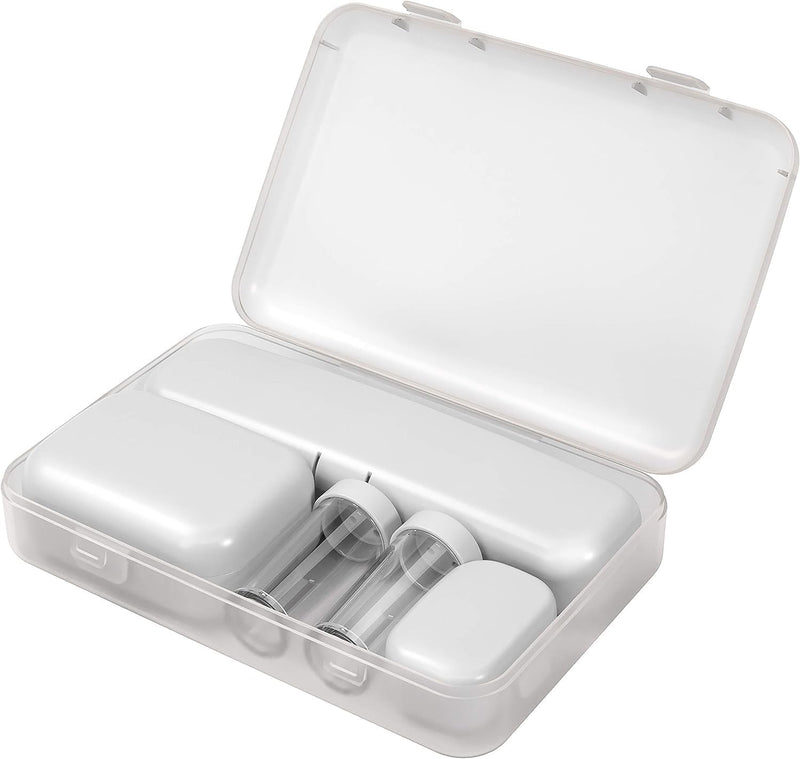 4basix Travel Kit Containers, Containers for Toiletries, Cream Jars and Make Up Compartments (Pink)