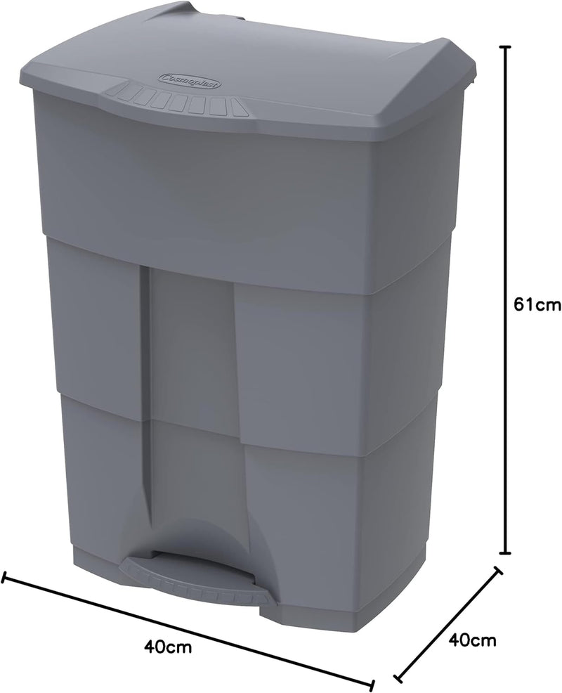 Cosmoplast 70L Step on Waste Bin with Pedal, Dark Grey