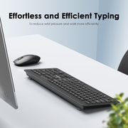 Oraimo Nano Wireless USB Keyboard and Mouse Set, 12 Function Keys 2.4GHz Wireless, 1000DPI, Spill-Resistant Design, PC/Mac, Black/Chartreuse