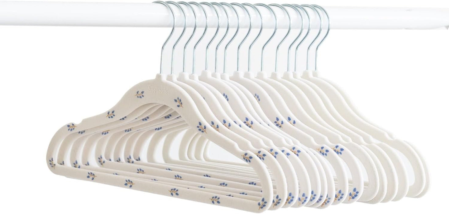 3 Sprouts Baby Hangers, Non-Slip Velvet Hangers, Kids Hangers - Pack of 15 - Pink