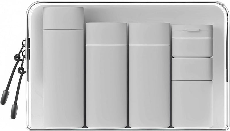 NALACAL Travel Dispenser Bottles for Toiletries, 5 Pack Travel Size Containers, Leak Proof Refillable Travel Accessories for Shampoo Conditioner, Portable Travel Bottles with Clear Toiletry Bag