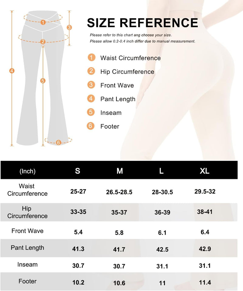 Aoliks Crossover Flare Leggings for Women,High Waisted Bootcut Yoga Pants Workout Bell Bottom Leggings
