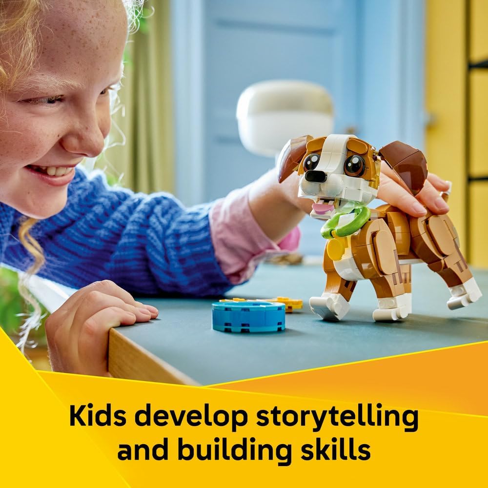 Creator 3in1 Cute Animals: Playful Puppy Dog 31382 Puppy to Squirrel to Duck, Pet Animal Figure, Building Toy, Gift for 8+ Year Old Boys & Girls, 336 Pieces – image 4