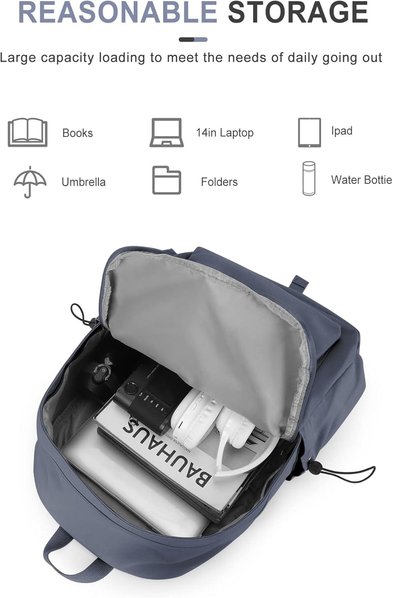VECAVE Lightweight Casual Laptop Backpack Purse for Women,Travel Backpack with laptop compartment