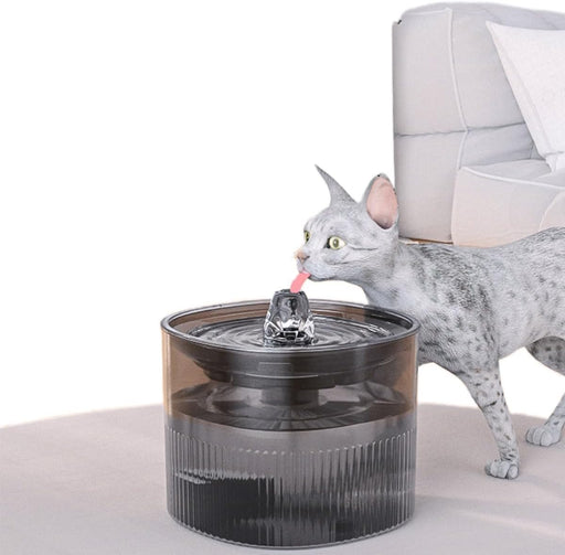 Mumoo Bear Cat Water Fountain, 2 L Water Dispenser for Cats with LED Water Level Window, Automatic Pet Drinking Fountain with 1 Carbon Filter