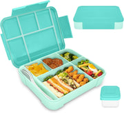 Lunch Box for Kid School,Children's Lunch Box with Compartments, Bento Box Children, Leak-proof Lunch Bento Boxes for Girls and Boys, Snack Box, Perfect for School, Nursery & Trips (Pink Rose) - Lake Blue 1330 ml