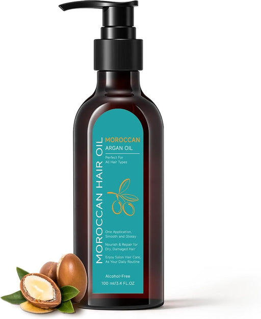 Morroccan Argan Oil For Frizzy Hair, Nourishes & Strengthens For Dry Damaged Hair, Hair Care Oil For All Hair Types