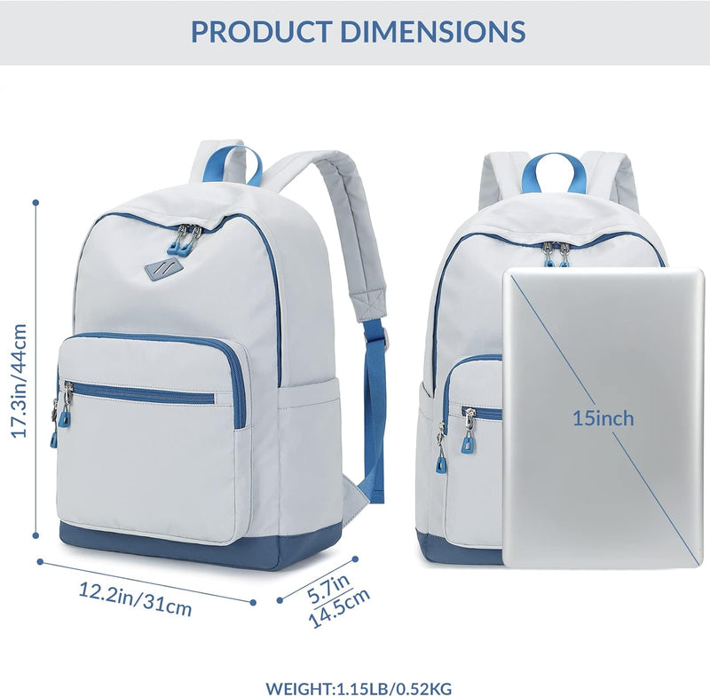 Mygreen Backpack, School Backpack travel Laptop Backpack, Students College Backpack Bookbag for Girls Boys Teen Women -Beige