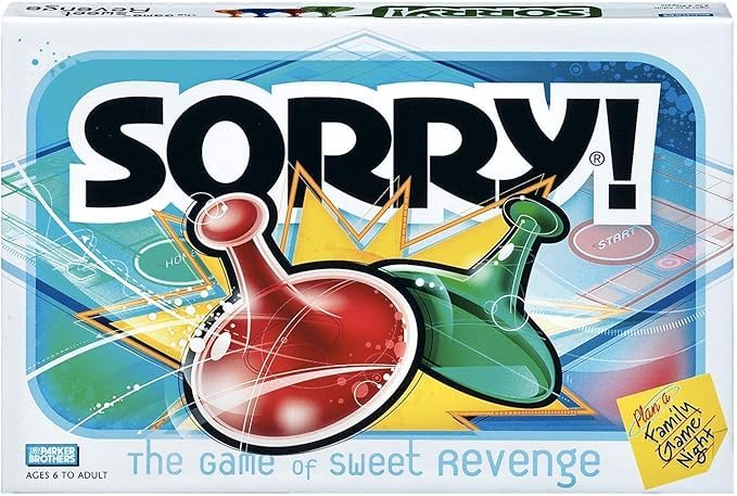 SUKILO Classic Sorry! Board Game – Family Strategy Game for 2-4 Players – Fun Indoor Game for Kids, Teens & Adults – Includes Game Board, Pawns, Cards & Instructions – Ideal Gift & Party Game