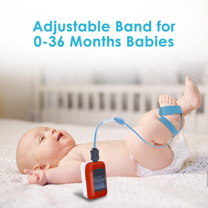 TATOAOWAW Baby Oxygen Monitor with Bluetooth App, Tracks Baby's Heart Rate, O2, Sleep Monitor, Adjustable Foot Band for 0-36 Months Infant