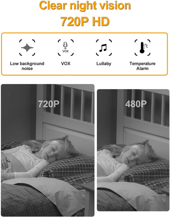 Dpofirs Baby Monitor with Camera and Audio, 4.3in HD Screen Baby Monitor, 2 Way Intercom Night Vision Adjustable Angle Baby Monitoring Video Camera for Home Indoor