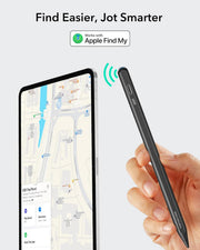 Geo Digital iPad Pencil Findmy Compatible with Apple iPad 2018-2025,with Easy Shortcuts for Apple iPad A16/10/9/8 & Air 13/11 & Pro 12.9/13/11 & Mini 7/6/5,White(No Wireless Charging) - Black