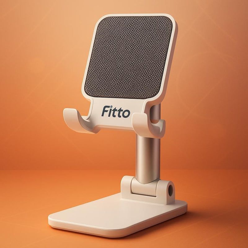 Fitto Folding Desktop Phone Stand, Mobile Holder for Desk, Adjustable & Portable