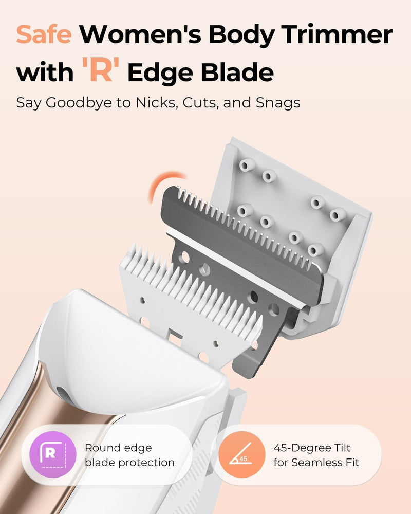 PRITECH Body Hair Trimmer for Men Pubic Hair Trimmer - Wet/Dry Ball Trimmer with Ceramic Blade, Rechargeable Body Groomer for Men with Standing Recharge Dock