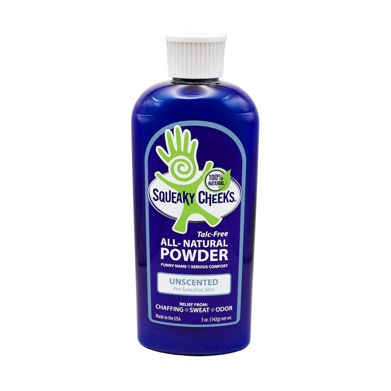 Squeaky Cheeks Unscented Fragrance-Free Dusting Powder - Gentle and Nourishing for Sensitive Skin - Organic and Talc-Free (5oz)