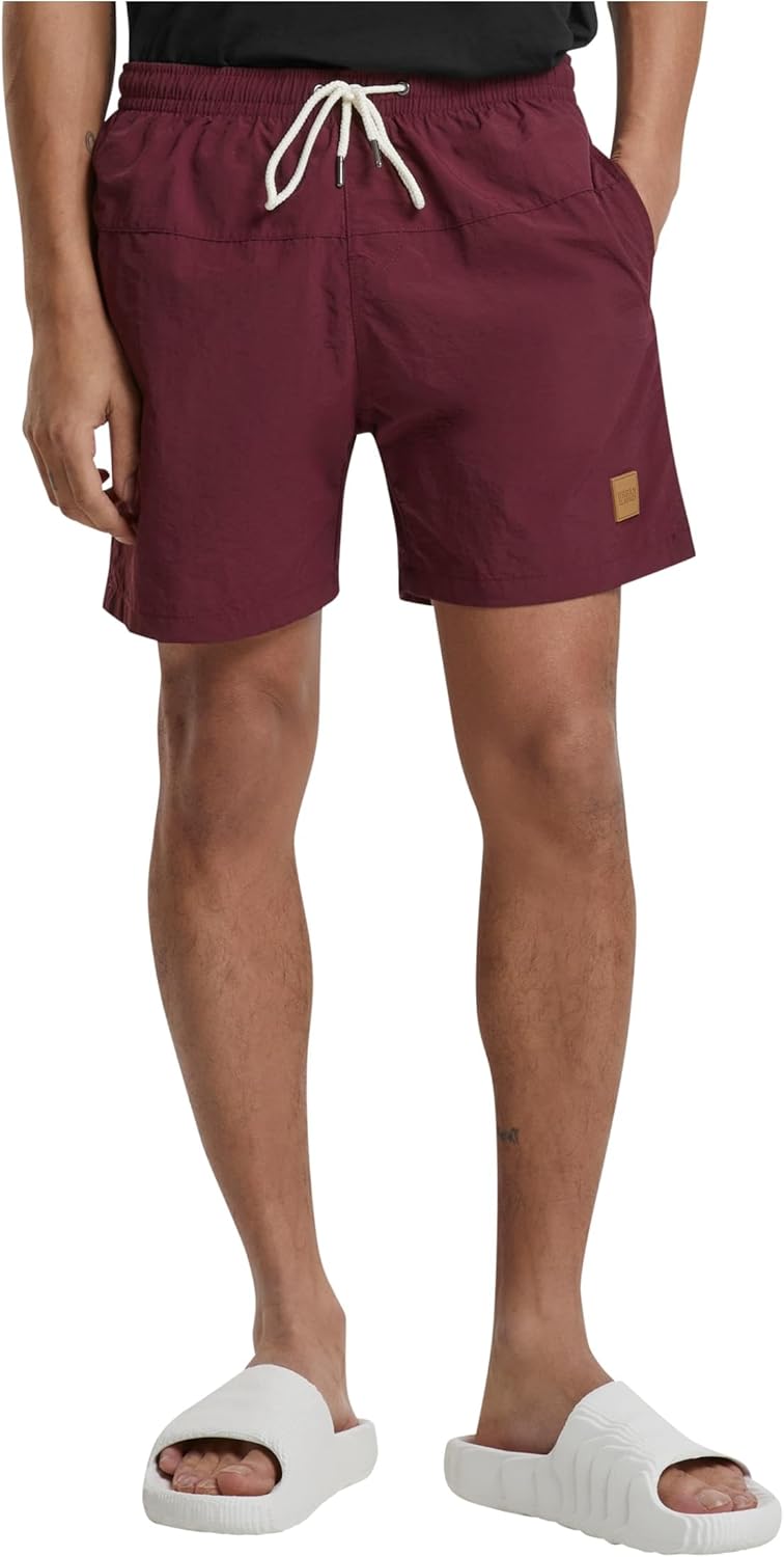Men Block Swim Shorts Swim Trunks (pack of 1) - Cherry