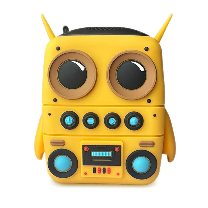 Cartoon Mini Bluetooth Speaker, Small Bluetooth 5.0 Speaker IP65 Wireless Bluetooth Mini Speaker Cute Robot Portable Wireless Speaker Miniature Wireless Robot Speaker for Home Camping Beach Outdoor