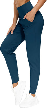 Women's Joggers Pants Lightweight Athletic Leggings Tapered Lounge Pants for Workout, Yoga, Running - Dark Blue Green