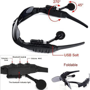 Bluetooth Sunglasses, Wireless Music Sunglasses Men Women Sports Sunglasses Smart Glasses Handfree Call Headphone Stereo Sound with Mic for Smart Phone, Outdoor Travel Driving Cycling (Gray Black)