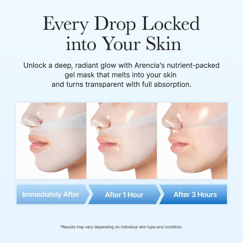 PDRN Blue Collagen Hydrogel Face Mask with Glacial Water for Cooling & Hydration, Skin Soothing & Firm-Looking Care, Korean Skincare, 35 g x 4 ea