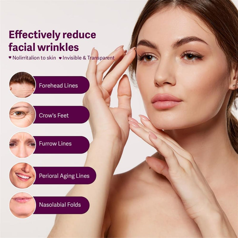 Face and Forehead Wrinkle Patches, 18 Pcs Anti Wrinkle Facial Patches for Face Overnight to Reduce Fine Wrinkles, Frown and Smile Lines, Facial Patches for Wrinkles Treatment for Women and Men