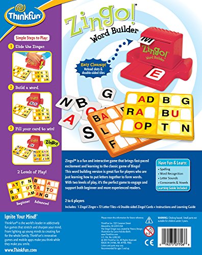 Think Fun (Zingo Word Builder) - Zingo Word Builder Early Reading Game - Award Winning Game for Pre-Readers and Early Readers