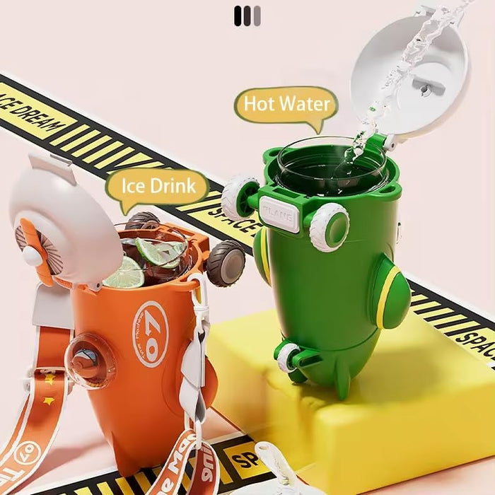 Bliss Seller Toddler Water Bottle, Plane Shape Tumbler for School or Travel, Toy for Kids, Durable Food Grade Tritan Water Bottle for Kids with Straw, Spill Proof Shatterproof 550ml (Green)