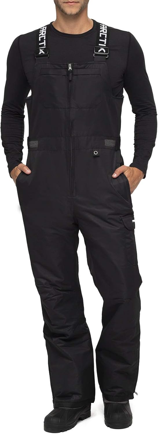 mens Avalanche Athletic Fit Insulated Bib Overalls skiing-bibs (pack of 1) - Black