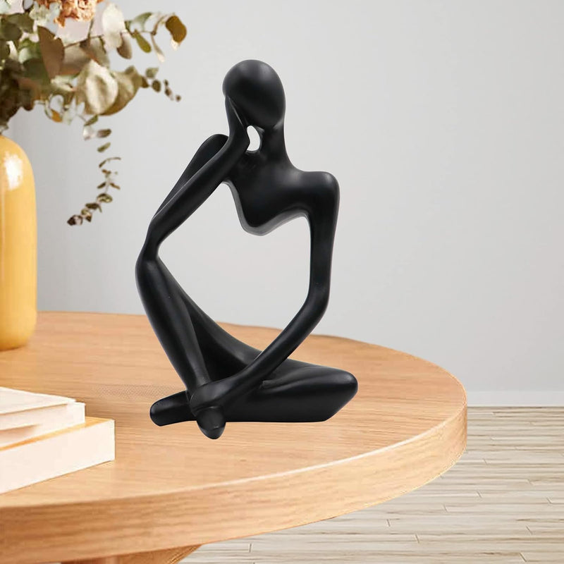 Thinker Statues and Sculptures, Sandstone Resin Thinker Statue Ornaments, Abstract Style Sculptures, Housewarming Gifts, Housewarming Decorations, Living Room Dining Desk Decorations (Right, Small)