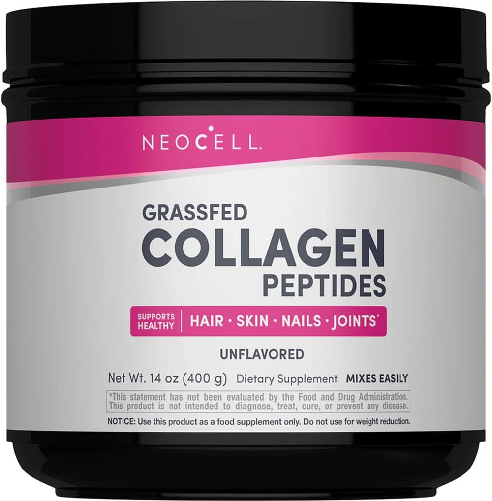 Grassfed Collagen Peptides Powder Type 1 & 3 Unflavored 10g Supports Healthy Hair & Skin & Nails & Joints & Easily Mixable 7 Oz (200g)