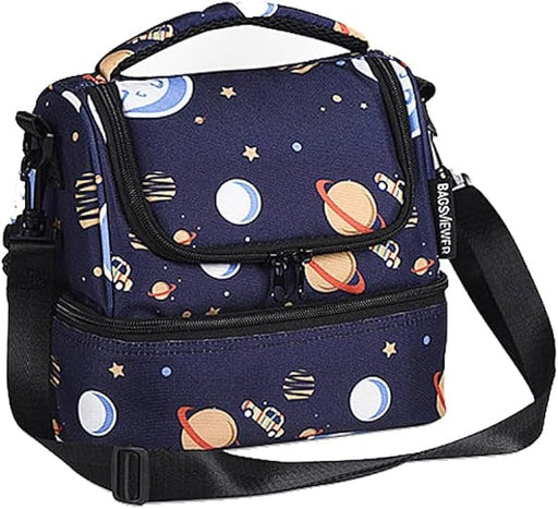 REVHQ Lunch Box Kids,Insulated Box for Boys and Girls,Washable Bag and Reusable Toddler for Daycare and School Dinosaur Shark Camo Space(Astronaut)