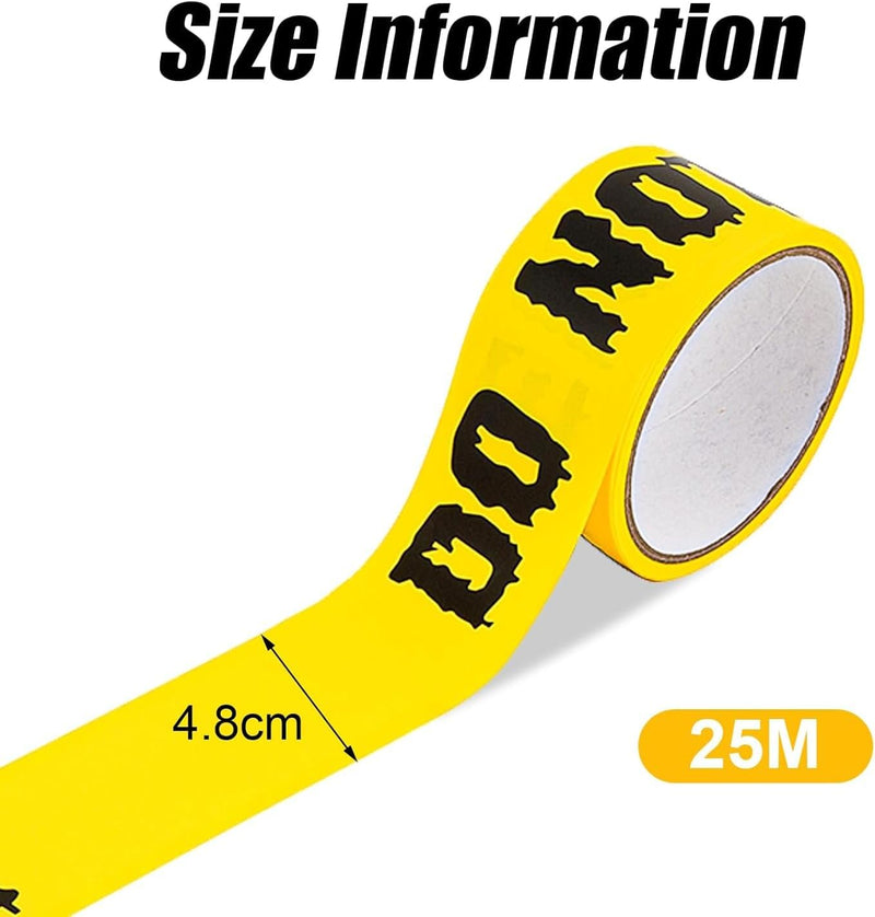 Tiokkss Halloween Caution Tape Roll 4.8CM25M,Scary Party Halloween Decorations Indoor Outdoor,Yellow Do Not Enter Tape.Hazard Warning Barricade Safety Tape For Party