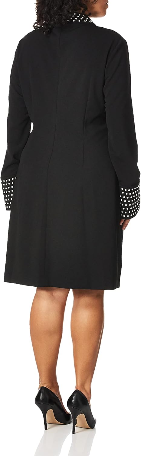 Paris Women's Mock Neck Bell Sleeve Sheath Dress - Black