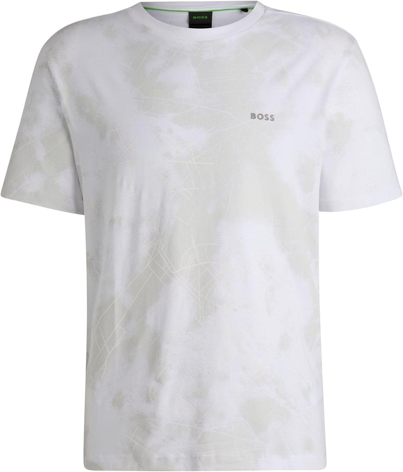 BOSS Mens Tee 6 Printed-artwork T-shirt in a cotton blend
