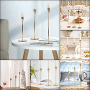 Beauenty 3pcs Gold Candle Holders,For Taper Candle,Candle Sticks,Candlestick Holder,Table Centerpiece Decorative,Decorative Candlestick Holder For Wedding,Dinning,Party,Living Room