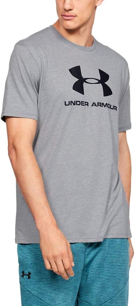 Men's UA SPORTSTYLE LOGO SS Short Sleeve (pack of 1) - Steel Light Heather / / Black