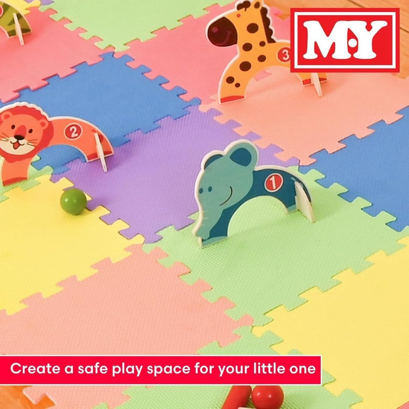 M.Y Interlocking Foam Play Mat - 29x29cm Thick, Multi Colour Soft EVA Baby Floor Tiles