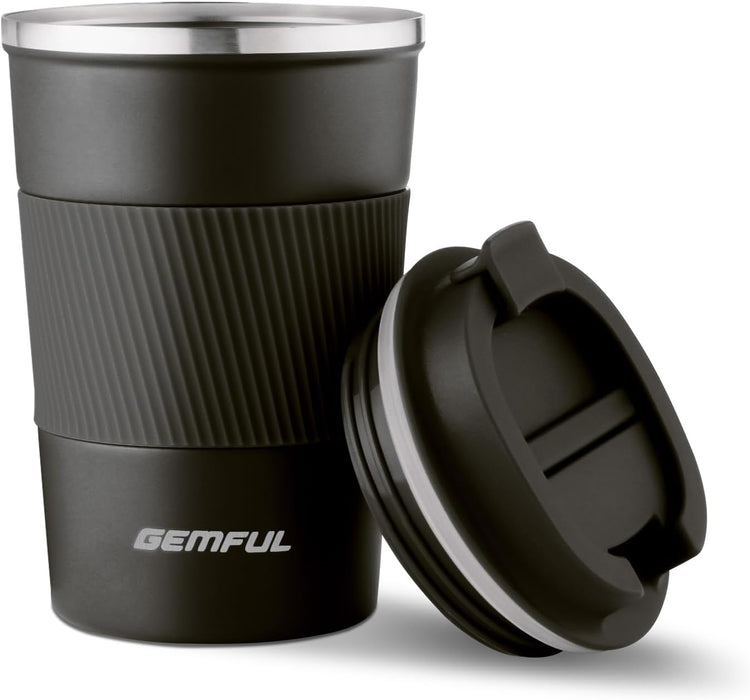 GEMFUL Travel Coffee Mug Stainless Steel Vacuum Ice and Hot Drinks Insulated Tumbler for Home Office Outdoor Works, 380ml, Pink