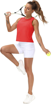 THE GYM PEOPLE Ice Silk Workout Tops for Women Quick Dry Muscle Gym Running Shirts Sleeveles