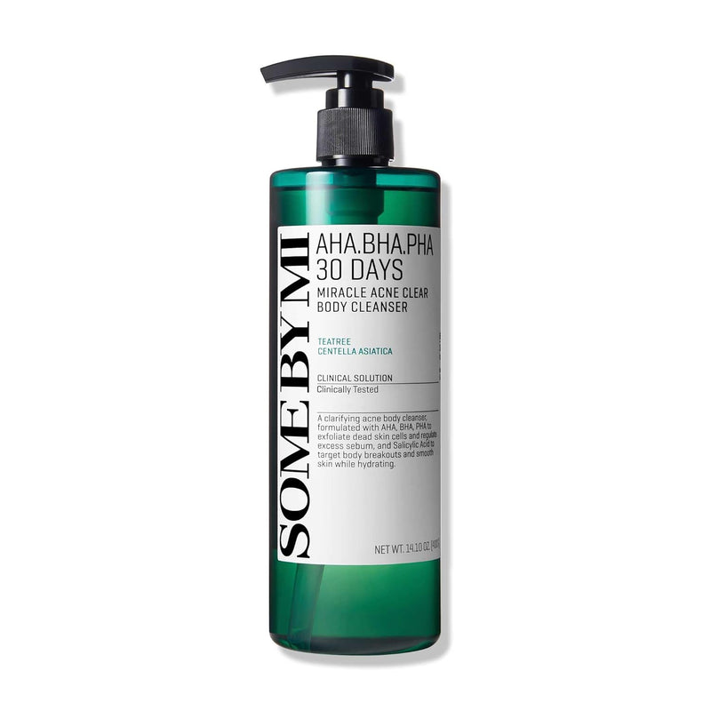 Some By Mi Aha Bha Pha 30 Days Miracle Acne Clear Body Cleanser | 400ml | Daily Body Wash For Acne Prone Skin | Mild Exfoliating Effect, Deep Cleanses Sebum & Dead Cells