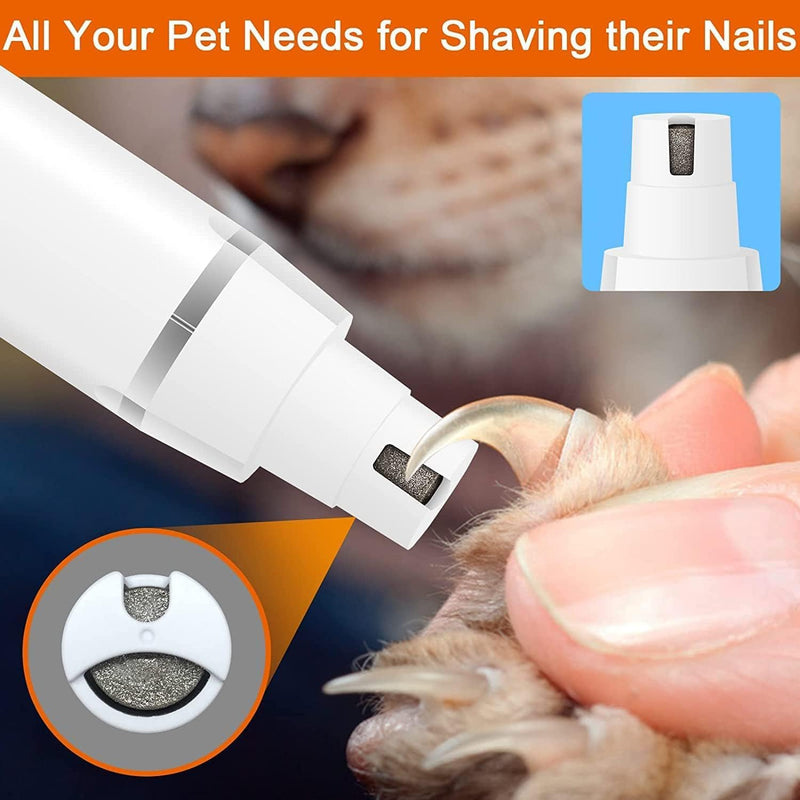 Mumoo Bear Cat Grooming Clippers Kit, Low Noise Cat Shaver for Matted Fur Claw, 3-in-1 Paw Trimmer for Dogs-Rechargeable - Cordless Quiet Nail Grinder Shaver for Cats and Other Pets