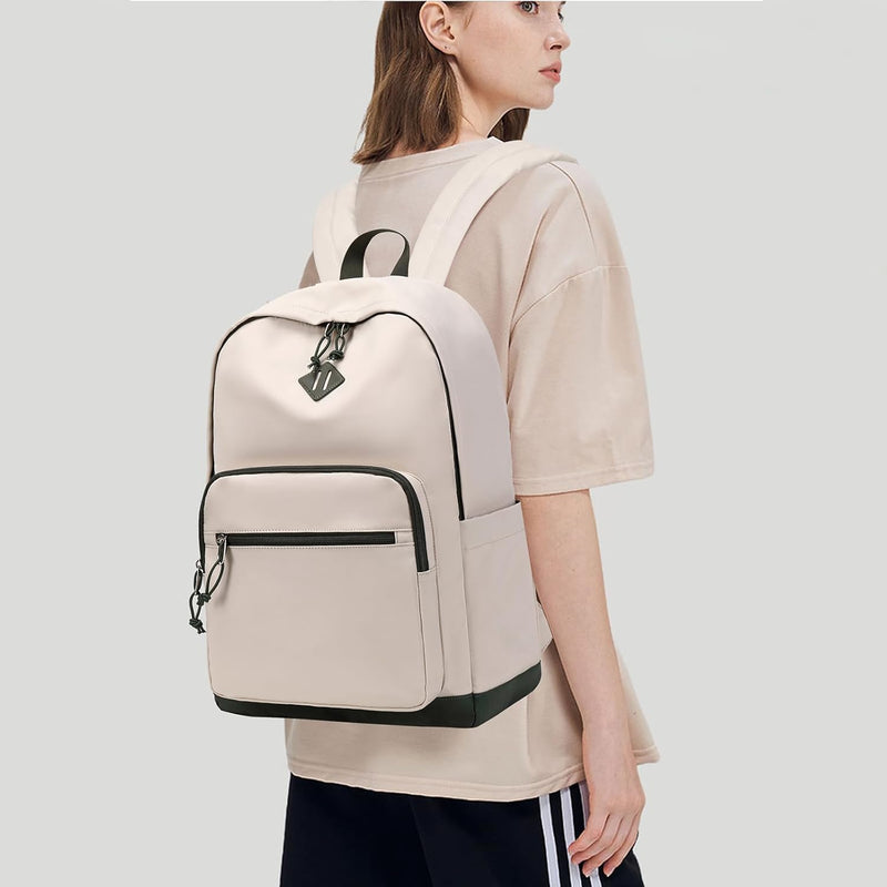 Mygreen Backpack, School Backpack travel Laptop Backpack, Students College Backpack Bookbag for Girls Boys Teen Women -Beige
