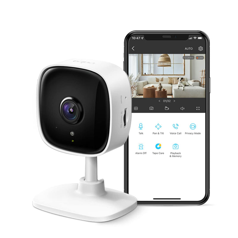 Tapo TP-Link 2K Indoor Security Camera for Baby Monitor, Dog Camera w/Motion Detection, 2-Way Audio Siren, Night Vision, Cloud &SD Card Storage (Up to 256 GB), Works with Alexa & Google Home (C110)