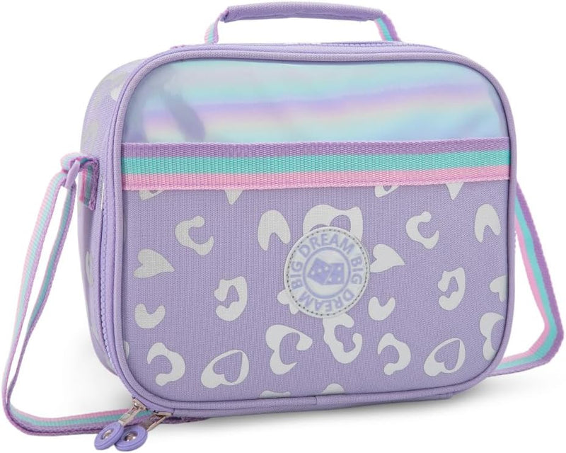 17 3-Piece School Backpack with Lunch Bag & Pencil Case, Purple