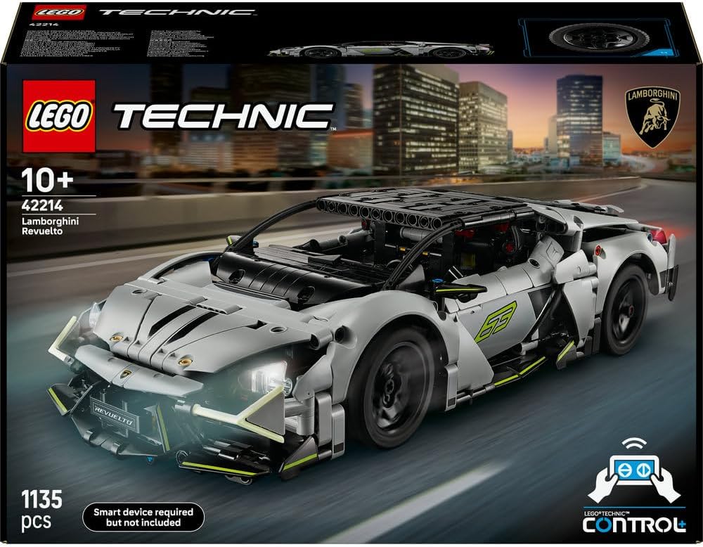 Technic Lamborghini Revuelto Super Sports Car Toy - Remote Controlled Car Model with Lights, Steering and a Rechargeable Battery Hub - Gift for 10+ Year Old Boys - 42214 – image 9