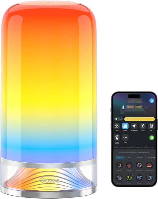 Bedside Touch Table Lamp RGBICWW, Matter Alexa Compatible LED Light 70 Scene Modes, Timer, Music Sync, 2700-6500K Night Lamp for Bedroom & Kids Living Room Decor(Corded Electric)